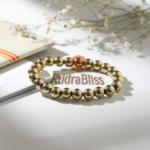 Golden Pyrite Stone Bracelet - 8mm Beads - view 2