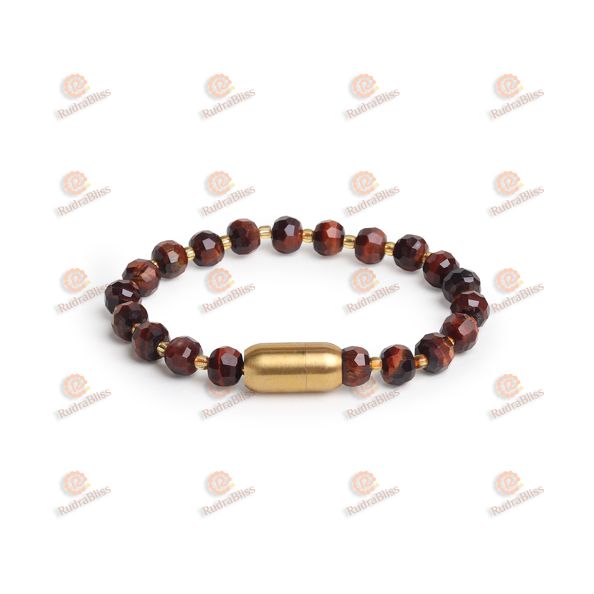 Tiger Eye Diamond Cut Mag Lock Bracelet