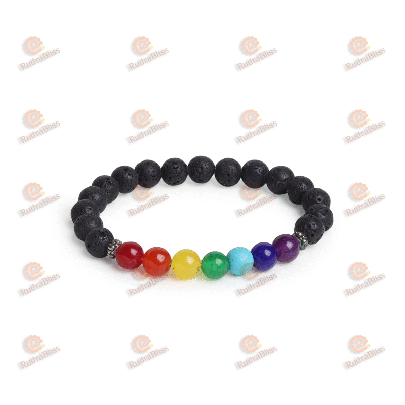7 Chakra Lava Bracelet