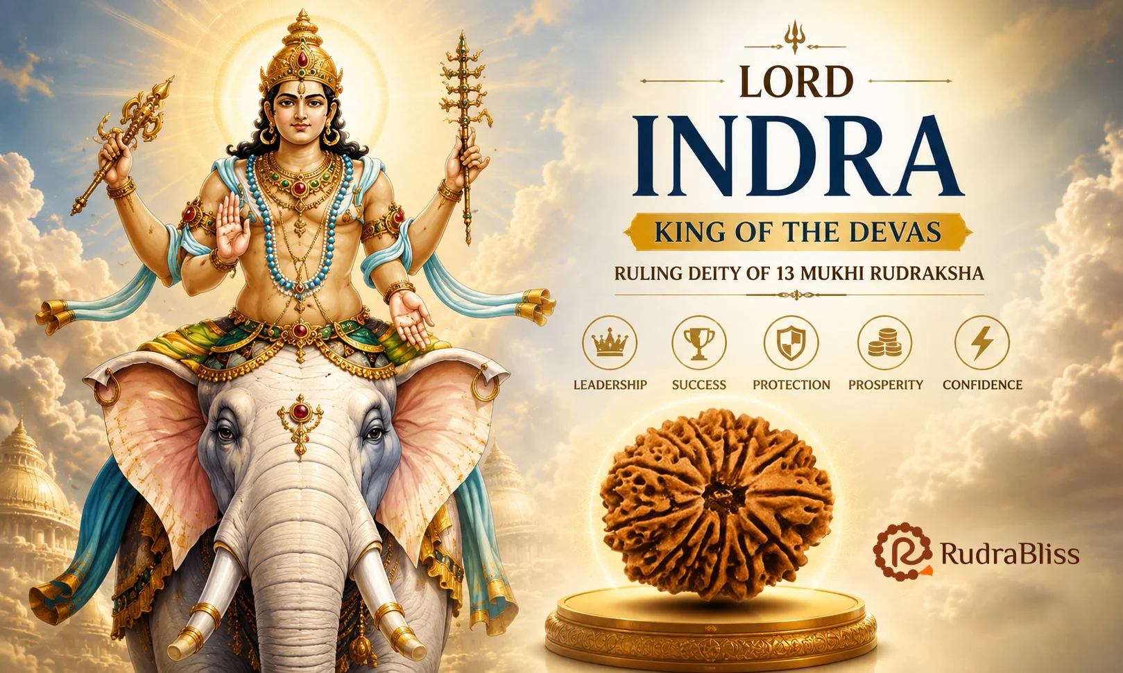 Lord indra ruling deity 13 mukhi rudraksha