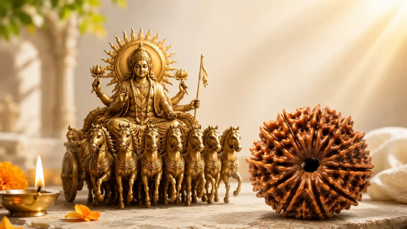 Lord surya ruling god of 12 mukhi rudraksha